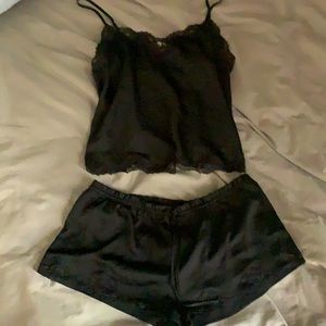 black silk pajama set